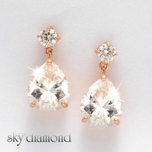 Sky Diamond Damla Montür Vidalı Küpe Gümüş