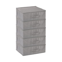 5'li Set 53 X 44 X 21 Cm Baza Altı & Dolap İçi Organizer, Yorgan & Yastık Düzenleyici Hurç Gri