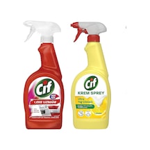 Cif Her Yer 750 Ml Leke Çıkarıcı Ve Krem Sprey Yağ Çözücü 750 Ml 2 Li Set 2'li Set