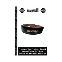 Premium Exc Pro Deri Ağırlık Kemeri Taba Xl Vücut Geliştirme Ekipman Kaldırma Kahverengi