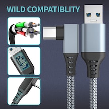 Vkemall Gümüş Gri Örgülü Usb-c Vr Bağlantı Kablosu - 6m Uzunluk, 5gbps Veri Transfer Hızı