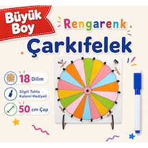 Büyük Boy 18 Dilim Renkli Çarkıfelek Oyunu Ahşap Eğitim Materyali