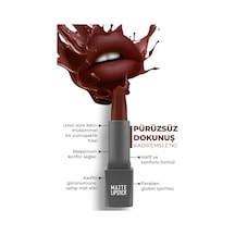 Yoğun Renk Veren Uzun Süre Kalıcı Nemlendirici Kadifemsi Mat Ruj - Matte Lipstick 424 Ruby Red Çok Renkli