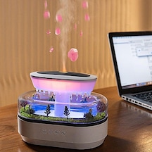 Su Damlacıklı Yağmur Hava Nemlendirici Difüzör Rgb, Su Buharlı 250 Ml Orman Tasarımlı Nemlendirici