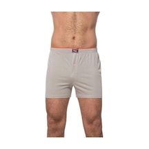 Özkan Underwear 6 Adet Özkan Erkek Pamuklu Şardonlu Düz Renk Boxer 0041 Gri