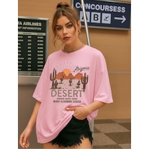 Desert Arızona Baskılı Unisex Tshırt Pembe Desert Arızona Baskılı Unisex Tshırt Pembe