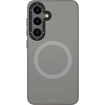 Galaxy S24 Uyumlu Kılıf Magsafe Destekli Çizilmeye Ve Aşınmaya Dayanıklı Youngkit Velvet Serisi Gri