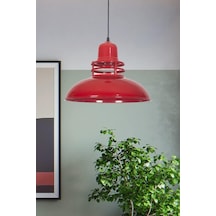 Fer Avize Fener Modern Tasarım Sıvama Sarkıt Metal Kırmızı Renk Sarkıt Cafe - Mutfak Tekli Avize Diğer