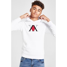 Tshirthane Hunter X Hunter Anime Logo Beyaz Çocuk 3ip Kapşonlu Sweatshirt 001
