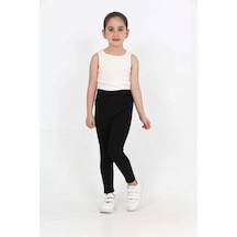 Erdem Kıds Kız Çocuk Yüksek Bel İçi Havlu - Şardonlu Termal Kışlık Günlük-casual, Spor, Egzersiz, Tayt Siyah Siyah