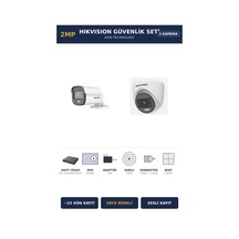 Hikvision 2 Kameralı 2mp Güvenlik Kamera Seti Colorvu Gece Renkli 500gb 23 Gün Kayıt Dome+bullet
