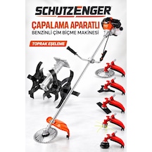 Schutzenger Hp-97 Benzinli Ot Çalı Çim Biçme Makinesi Çapalama Aparatı 6 Başlık Tırpan Motoru Bahçe Eşeleme