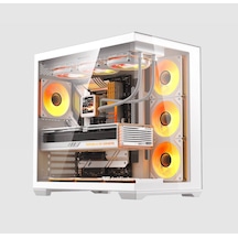 Zoko Emperor Beyaz 7x12cm Argb Fanlı Atx Gaming Akvaryum Kasa