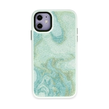 Newface - 819 - iPhone Uyumlu 12 Kılıf Moda Simli Kapak - Aconcept - - Yeşil