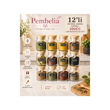 12 Li Etiketli Bambu Kapaklı Ve Kaşıklı 300 Ml Baharat Seti Baharatlık Takımı 609257497 Diğer