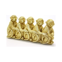 Polyester 5 Maymun Biblo Dekoratif Hediyelik