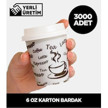 6 Oz Karton Bardak 3.000 Adet Çok Renkli