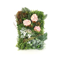 Yapay Çiçek Deposu Yapay Dikey Bitki Hazır Duvar Paneli 55 Cm X 55 Cm Model 8