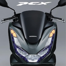 Honda Pcx Ön Far Kaşı Lv Tasarımı Şeffaf Sticker Lacivert Model 2