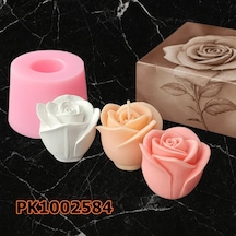 Pk1002584 - Silikon Kalıp Mum Kalıbı Gonca Gül Renksiz