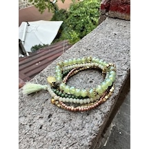 Boncuk Ay Bileklik Şık Hediye Model 47346f Çok Renkli