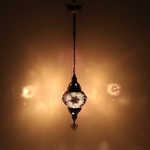 Dekoratif MOZAİK LAMBA TEKLİ SARKIT AVİZE EL YAPIMI