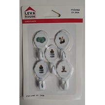 Leva Yapışkanlı Askı 5 Li Hanger Lv-2938 Karışık Desen Diğer