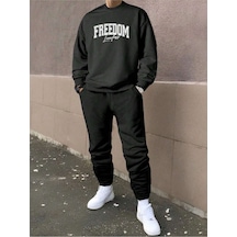 Freedom Limitless Kışlık Eşofman Takımı - Siyah Baskılı Oversize Şardonlu Bisiklet Yaka Siyah Freedom Limitless Kışlık Eşofman Takımı - Siyah Baskılı Oversize Şardonlu Bisiklet Yaka Siyah