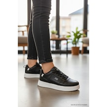 Enoch Kadın Spor Ayakkabı Perfore Detaylı Casual Sneaker Comfort Taban Günlük Yürüyüş Ayakkabısı Siyah Beyaz