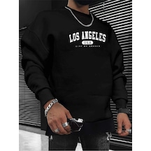 Startmore Adrift Manfinity Sporsity Letter Graphic Sweatshirt Siyah Siyah