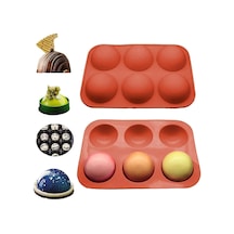 Silikon 6 Lı Yarım Küre 8cm Kahverengi