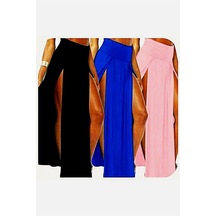 Terry Pau Tp101055 Fuşya Uzun Derin Yırtmaçlı Etek Mavi