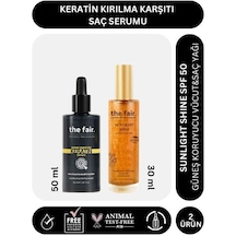 The Fair. Keratin Kırılma Karşıtı Saç Serum 50 Ml Ve Shine Spf 50 Güneş Koruyucu Saç Yağı 30 Ml