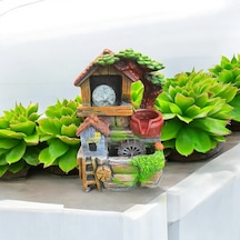Dekoratif Mini Şelale Görünümlü Masaüstü Saksı Ve Süs Evi Led Işıklı