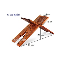 Selçuklu Ahşap Yakma Desenli Rahle 55X18.5 Cm