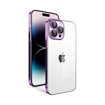 More Tr Apple Uyumlu iPhone 14 Pro Uyumlu Kamera Korumalı Renkli Çerçeveli Mtr Garaj Kılıf-koyu Mor