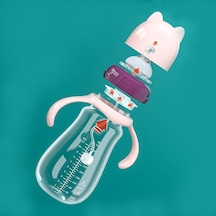 Yeşil Kulplu Biberon Silikon Emzik Taklit Anne Sütü Anti-kolik Biberonlar Yenidoğan Bebek Geniş Kalibreli Su Bardağı 240 Ml