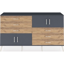 Arges Konsol 2 Raflı 6 Çekmeceli 4 Kapaklı 176x30x99 Antrasit-antrasit/çam Antrasıt/atlas Çam - Antrasıt