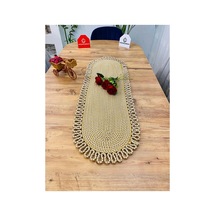Jüt, Hasır, Dekoratif Masa Örtüsü, Runner 30x80 Cm, Amerikan Servis, Sehpa Örtüsü, Bohem Tarzı Jüt Beyaz Jüt Beyaz