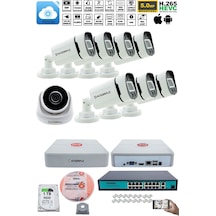 Ip Güvenlik Kamera Seti - 1 İç Mekan Ip Kamera, 7 Dış Mekan Ip Kamera, 1tb H.d.d 9 Kanal Nvr, Gece Görüş, Uzaktan İzleme, Hareket Tabiki, İnsan Tespi