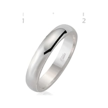 4 Mm Düz Bombeli Gümüş Alyans (505156670)