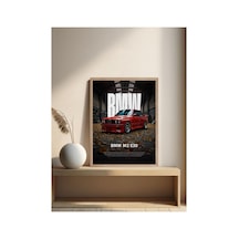 Bmw Doğal Ahşap Çerçeveli Tek Parça Dekoratif Tablo Çok Renkli - 818988204 Çok Renkli