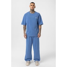 Yıkamalı Oversize Eşofman Takım V90-02 İndigo