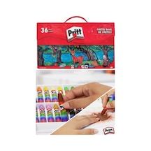 Pastel Boya 36 Renk Plastik Çantalı 1 Adet Tutucu Hediyeli Pritt Pastel Boya 36 Lı Çantalı Canlı Renkler Çok Renkli