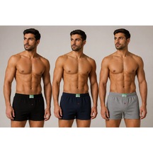 Yoncatoptan Huma One Erkek Havlu Bel Düz Boxer 3 Lü Asorti