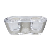 Mumluk İkili Şeffaf Kristal Tasarım 15x6 Cm Şeffaf