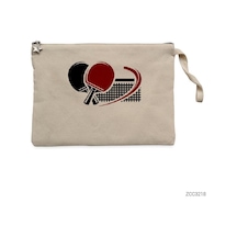 Zepplin Giyim Masa Tenisi Clutch Astarlı Cüzdan / El Çantası Krem