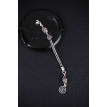 Encili Silver 925 Ayar Gümüş Arnavut Zincirli Yuvarlak Uçlu Tesbih Püskülü