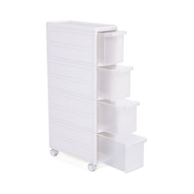 Songmıcs 4 Çekmeceli Raf, 4 Katlı 2 Ayrı Parça Kullanım, Mutfak Rafı Banyo Raf Standı Tekerlekli Niş Raf 84,5 Cm Diğer
