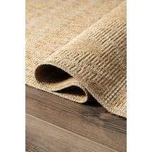Tiora Tı007a Bej Jüt Halı Naturel Sisal Örme Hasır Modern Yıkanabilir Dayanıklı Tozu Yok